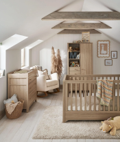 Mamas & Papas Barton Oak Cot Bed, Dresser and Wardrobe Set